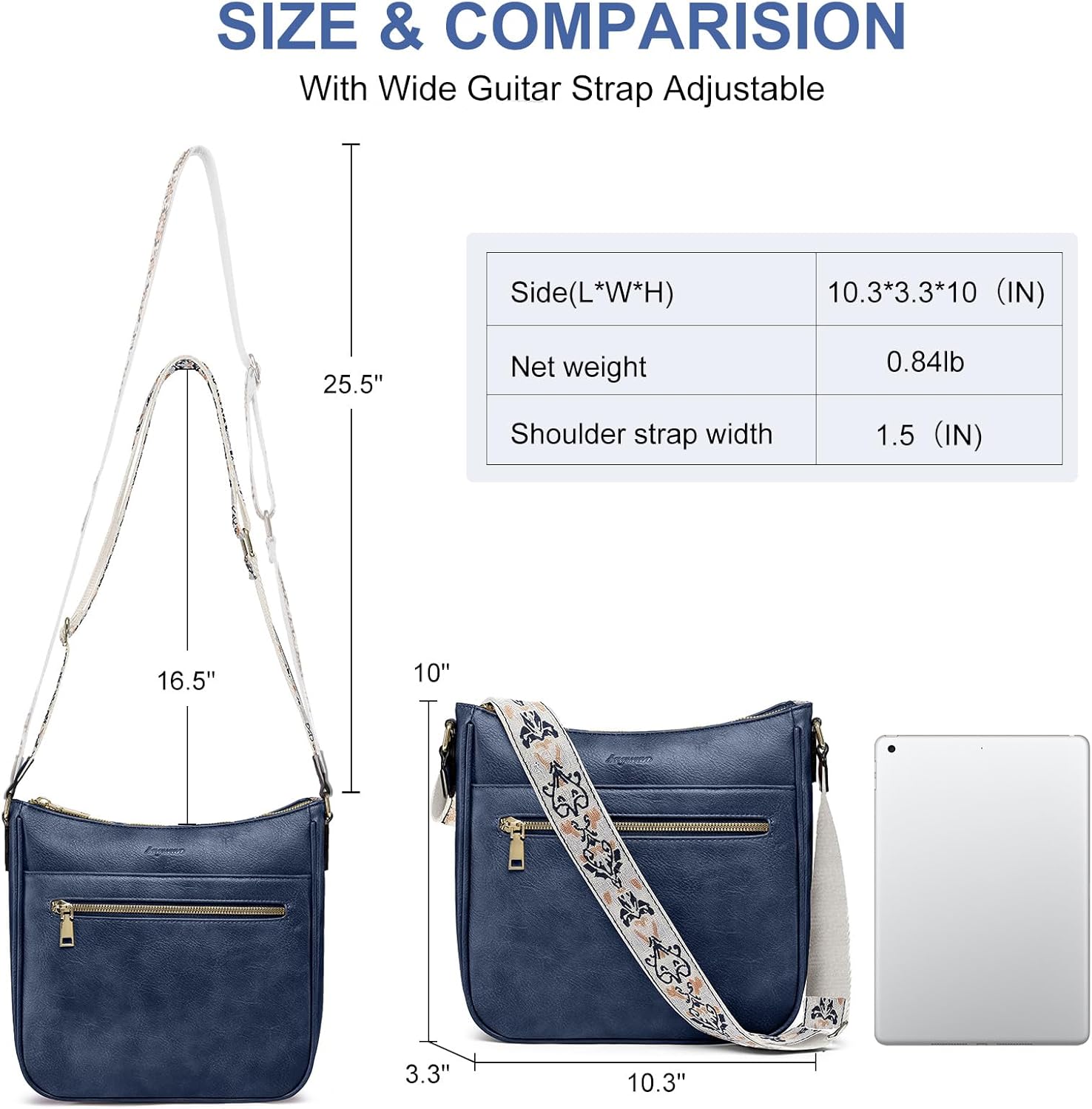 Crossbody Bags for Women Leather Purses: Vegan Cross Body Bag with Adjustable Wide Shoulder Strap Brown Trendy Handbags Daily - Image 5