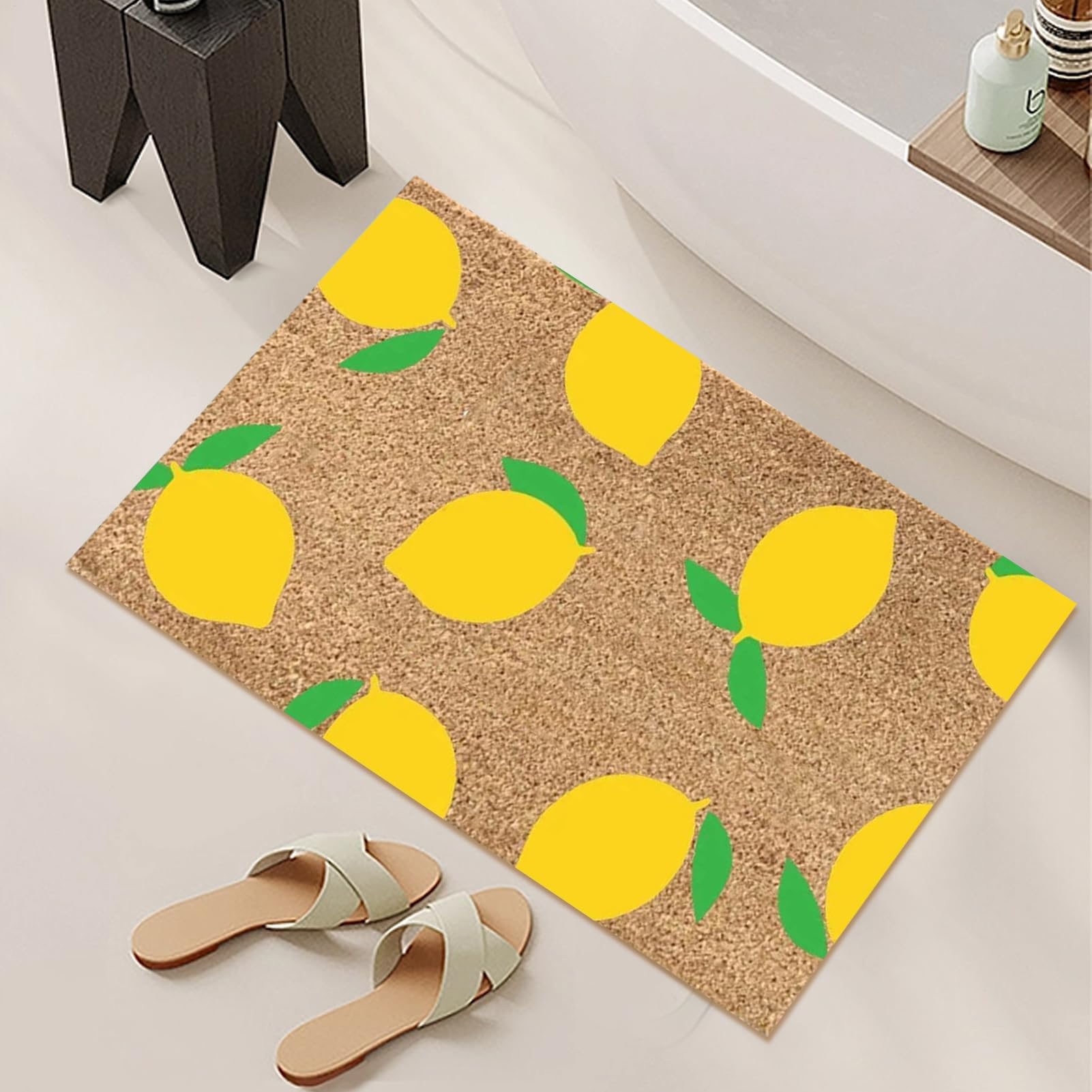 Tapete de bienvenida antideslizante con estampado floral decorativo para puerta delantera, cocina, garaje, entrada, dormitorio, duradero, fácil de limpiar, ideal para todas las condiciones climáticas