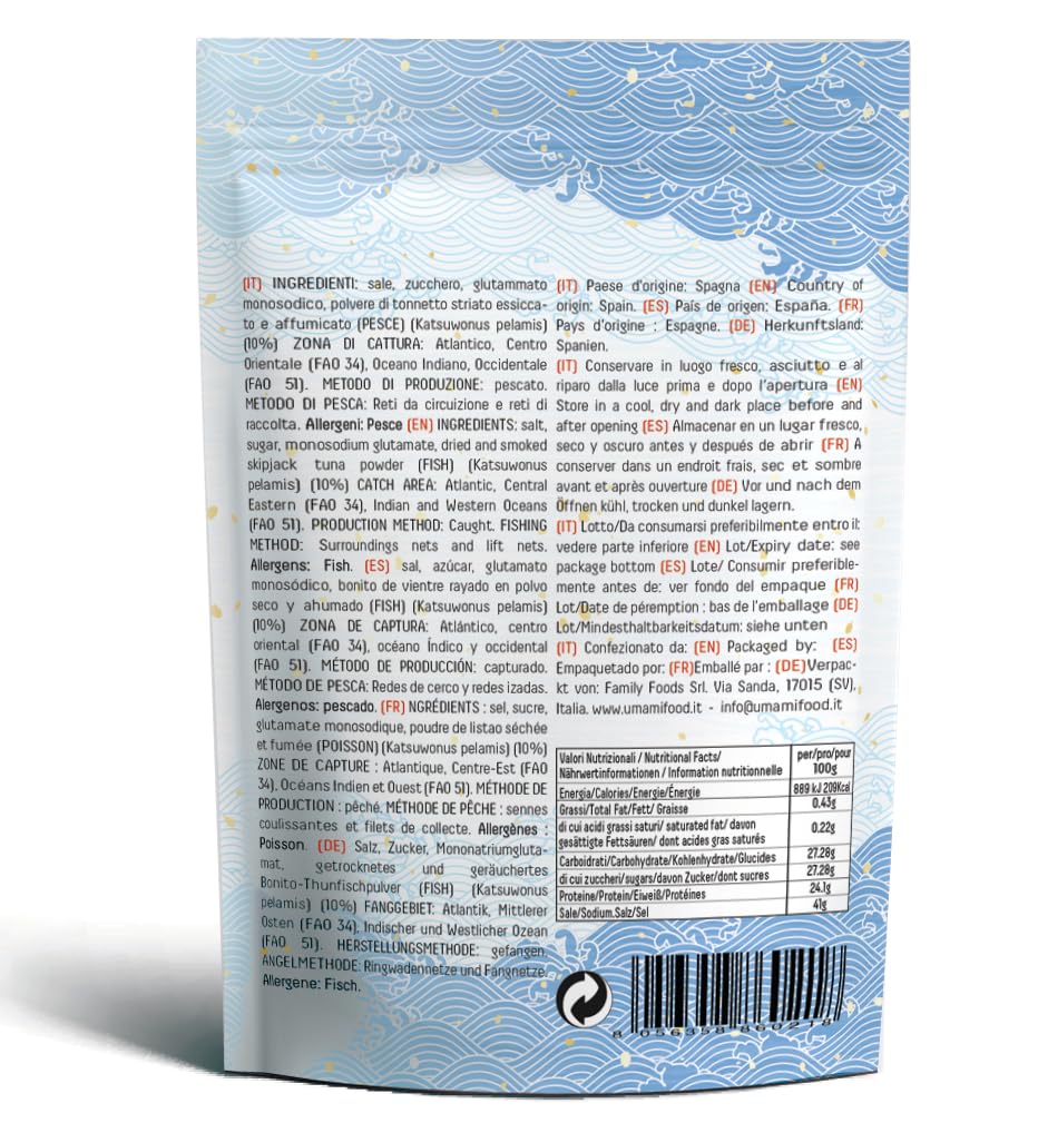 Umami Dashino-moto (Granulado para caldo) - 100 g - Elaborado por japoneses, procedente de pesca sostenible, secado lento y delicado