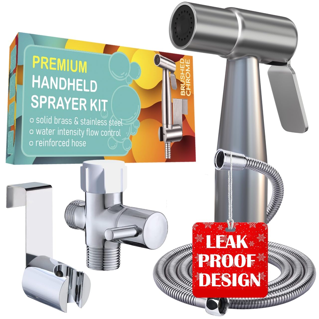 Premium Bidet Sprayer - Handheld Bide Jet Spray for Toilet | Adjustable Water Pressure | Leak-Proof Stainless Steel Toilet Bedit Sprayer | Muslim Shower | Cloth Diaper Washer | Bathroom Bidet