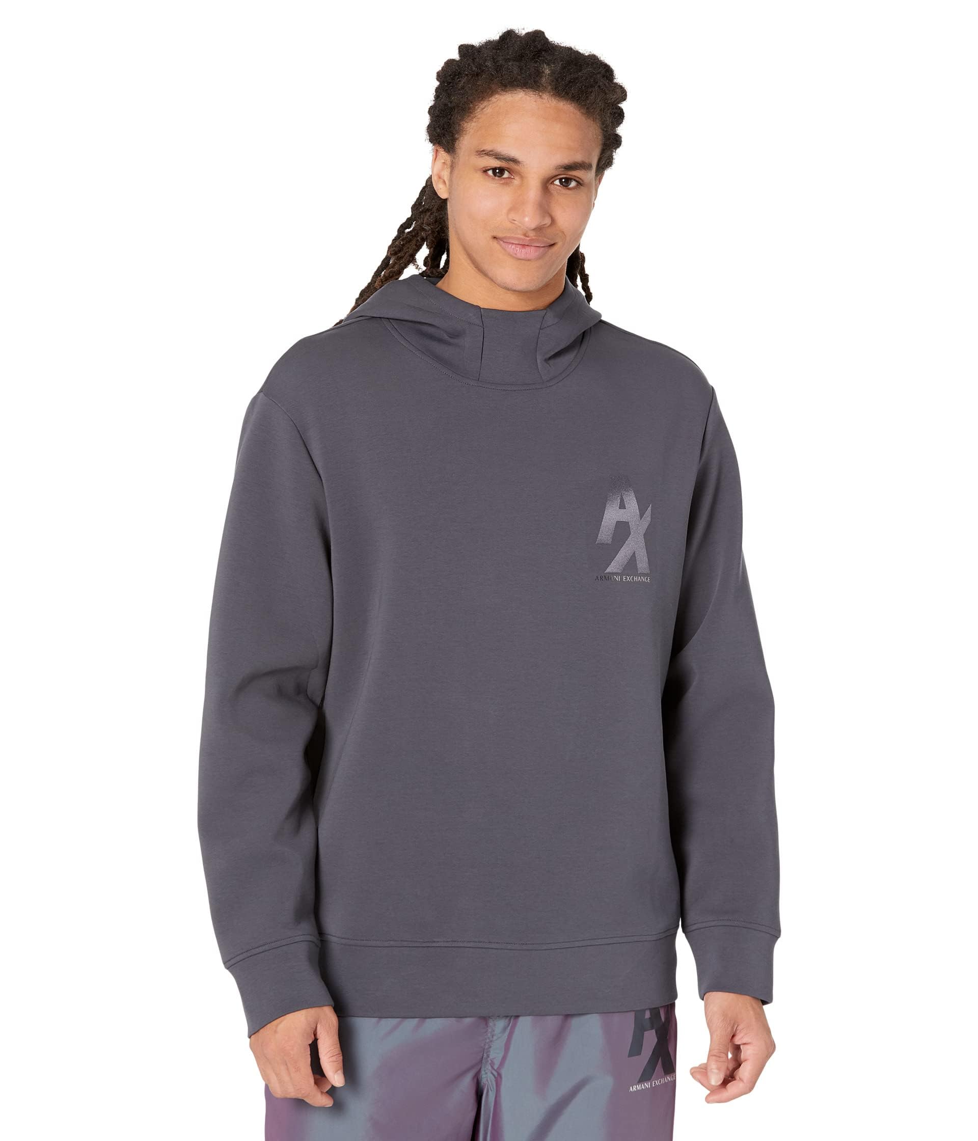 Armani Exchange Bluza sportowa Mężczyźni Bluza z kapturem z jedwabistym logo