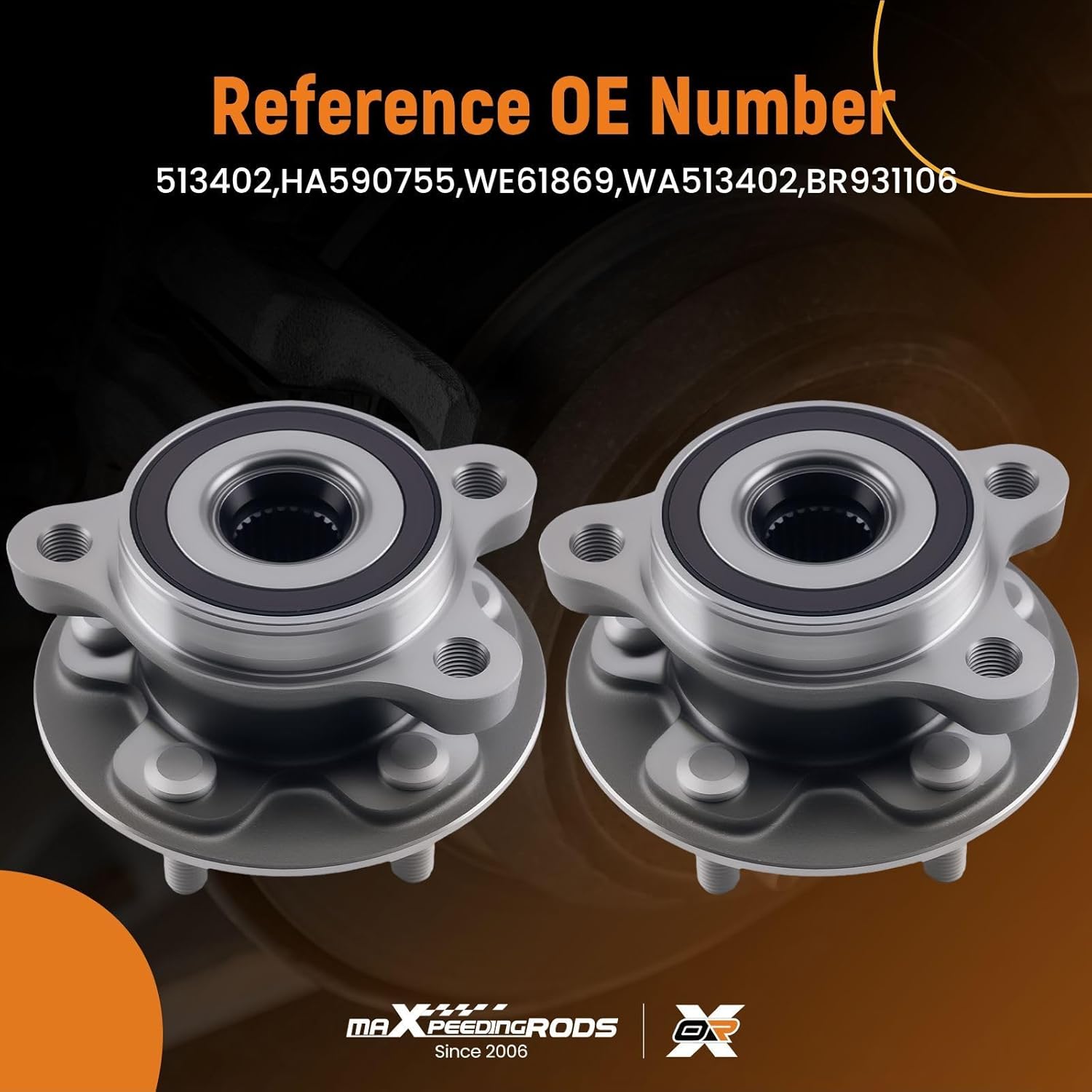 maXpeedingrods 2PCS 513402 Front Wheel Bearing and Hubs Assembly for Toyota Corolla 2019-2024, for Toyota Prius 2016-2022, 5-Lug