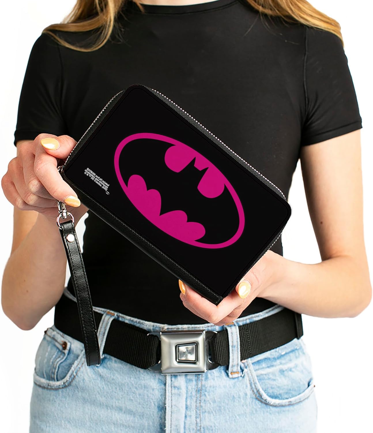Buckle-Down Women's PU Zip Around Wallet Rectangle-Batman, 7.5"x4.5"