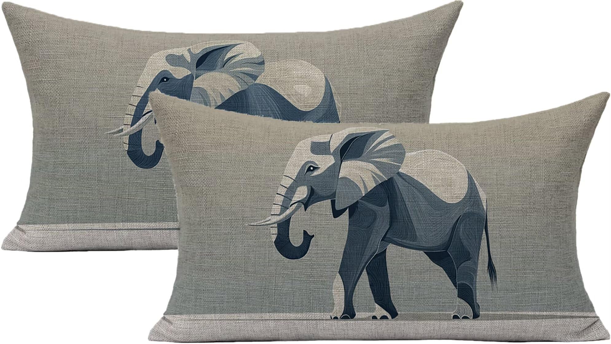Housse Coussin en Lin Extérieur Imperméable Lpfieonn Gris 40x80cm pour Canapé de Jardin