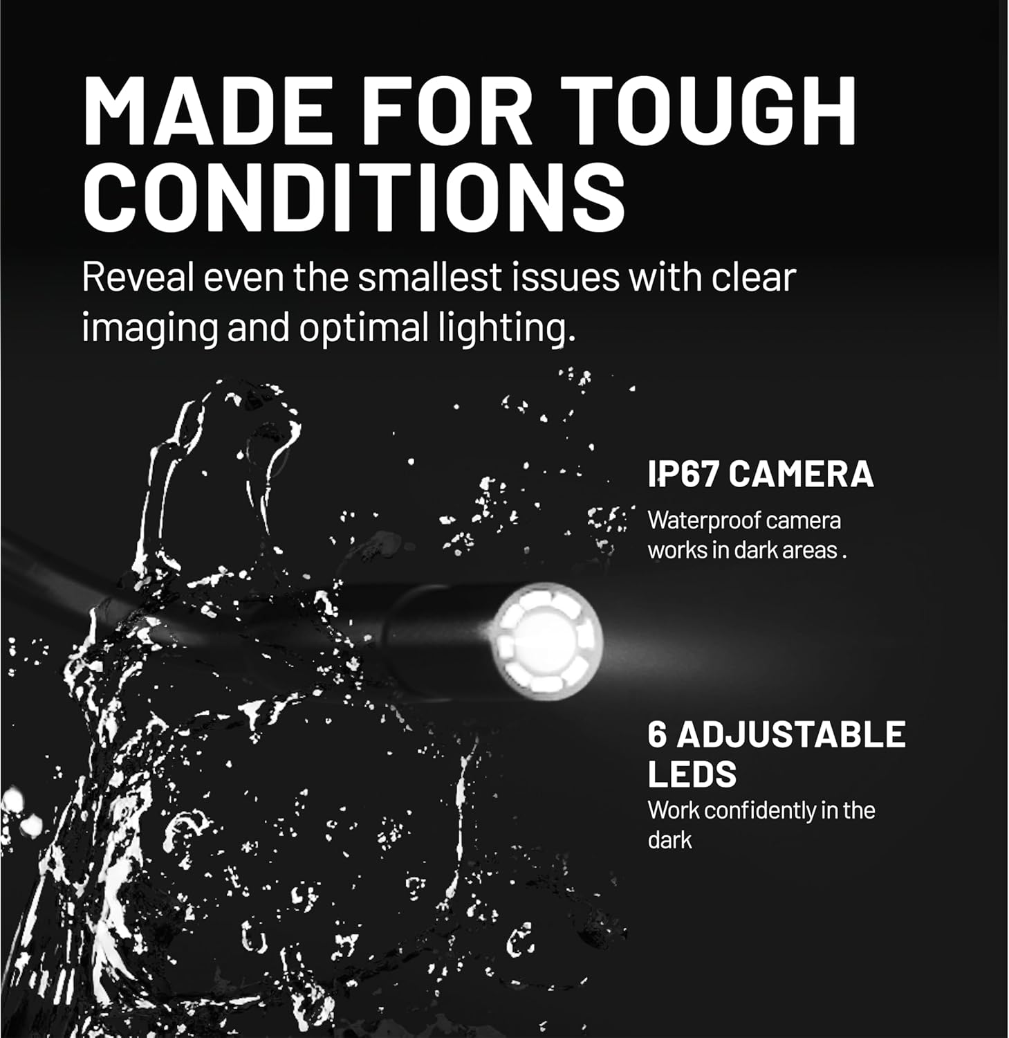 Innova 3380 Automotive Borescope with Light, 2.7" Inspection Camera, 39" Extension, IP67 Waterproof Digital Scope