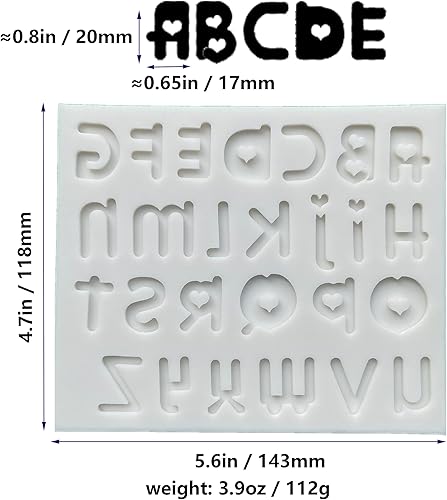 Miniatura 7 de Moldes de silicona con estilo de alfabetosletras y números ingleses para pastel de fondant, pasta de goma, chocolate, decoraciones de pastel de