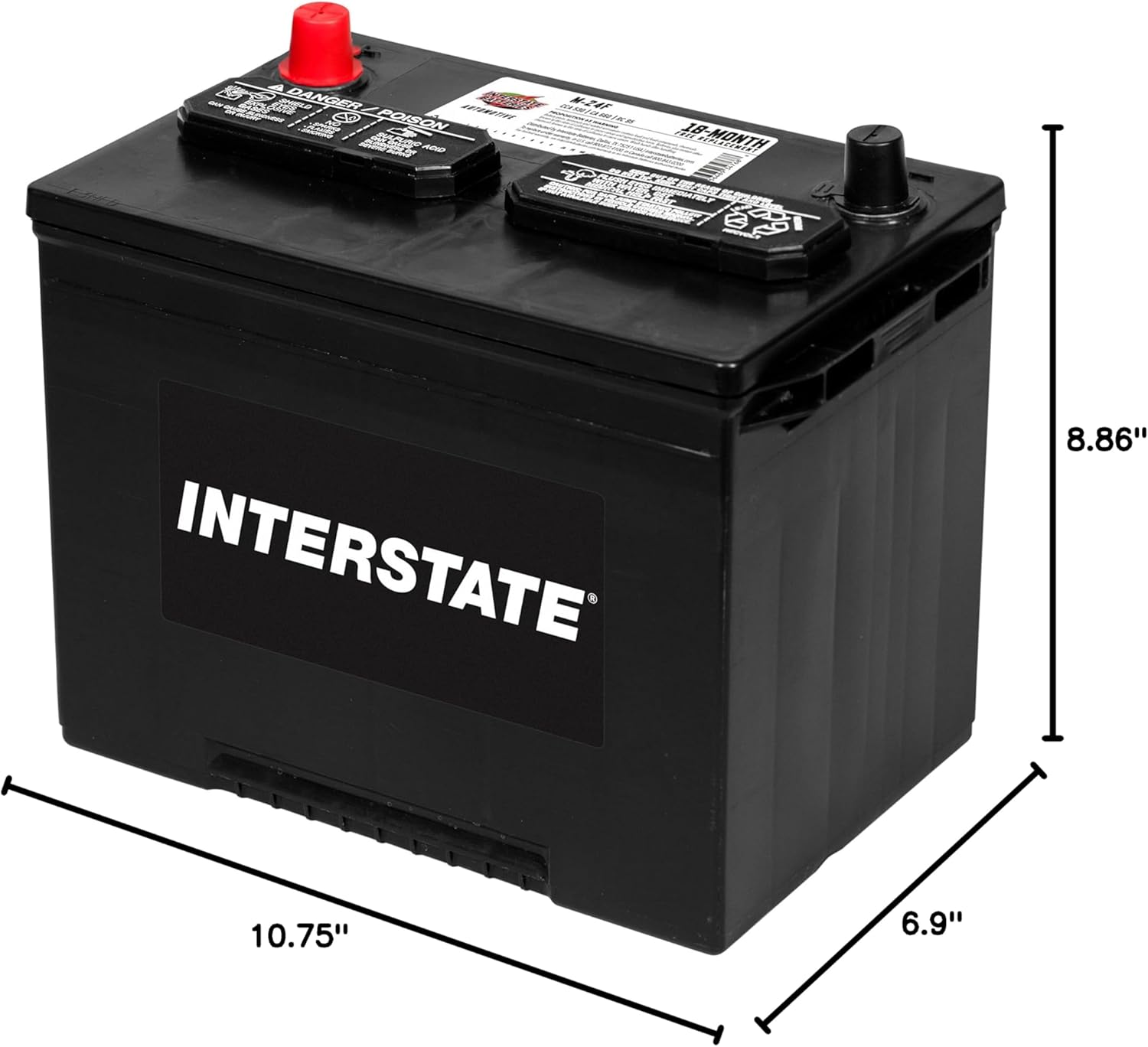 Interstate Batteries Group 24F Car Battery Replacement (M-24F) 12V, 530 CCA, 18 Month Warranty, Replacement Automotive Battery for Cars and Trucks