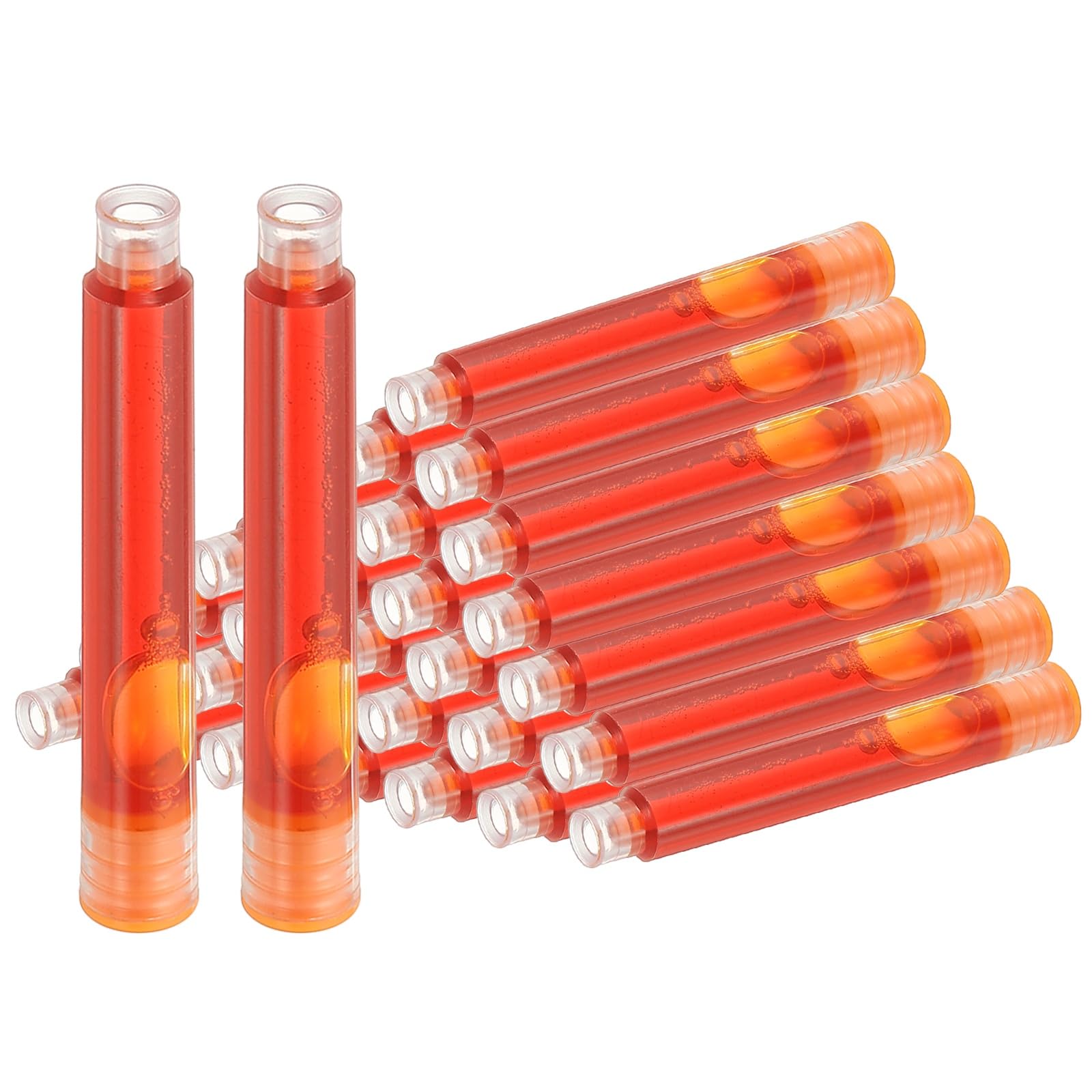 PATIKIL 30Pcs Fountain Pen Ink Cartridges, 3.4mm Bore Diameter Fountain Ink Refill Standard International Refill Cartridges for Pen Business Writing, Orange