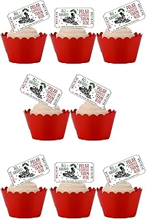 18 Stand Up Polar Express Christmas Ticket Themed Edible Wafer paper Cake Toppers Decorations