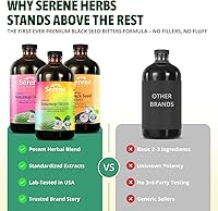 Vista 7 de Serene Herbs Líquido amargo de guanábana, bayas mixtas y semillas negras paquete triple Guanabana de hierbas orgánicas para apoyo digestivo y salud
