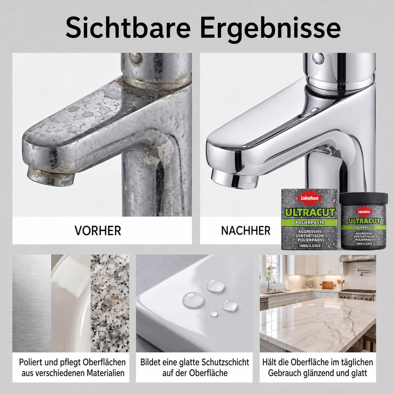 Ultracut Polierpaste für Möbel & Metall mit Polierpad (3)