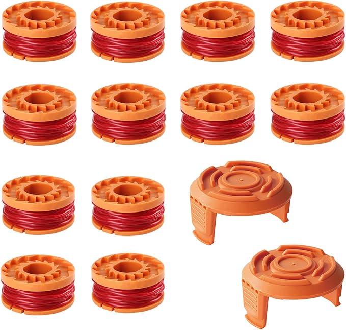 14 Pack Replacement Trimmer Spool for Worx WA0010, 10 Ft/0.065 Inch