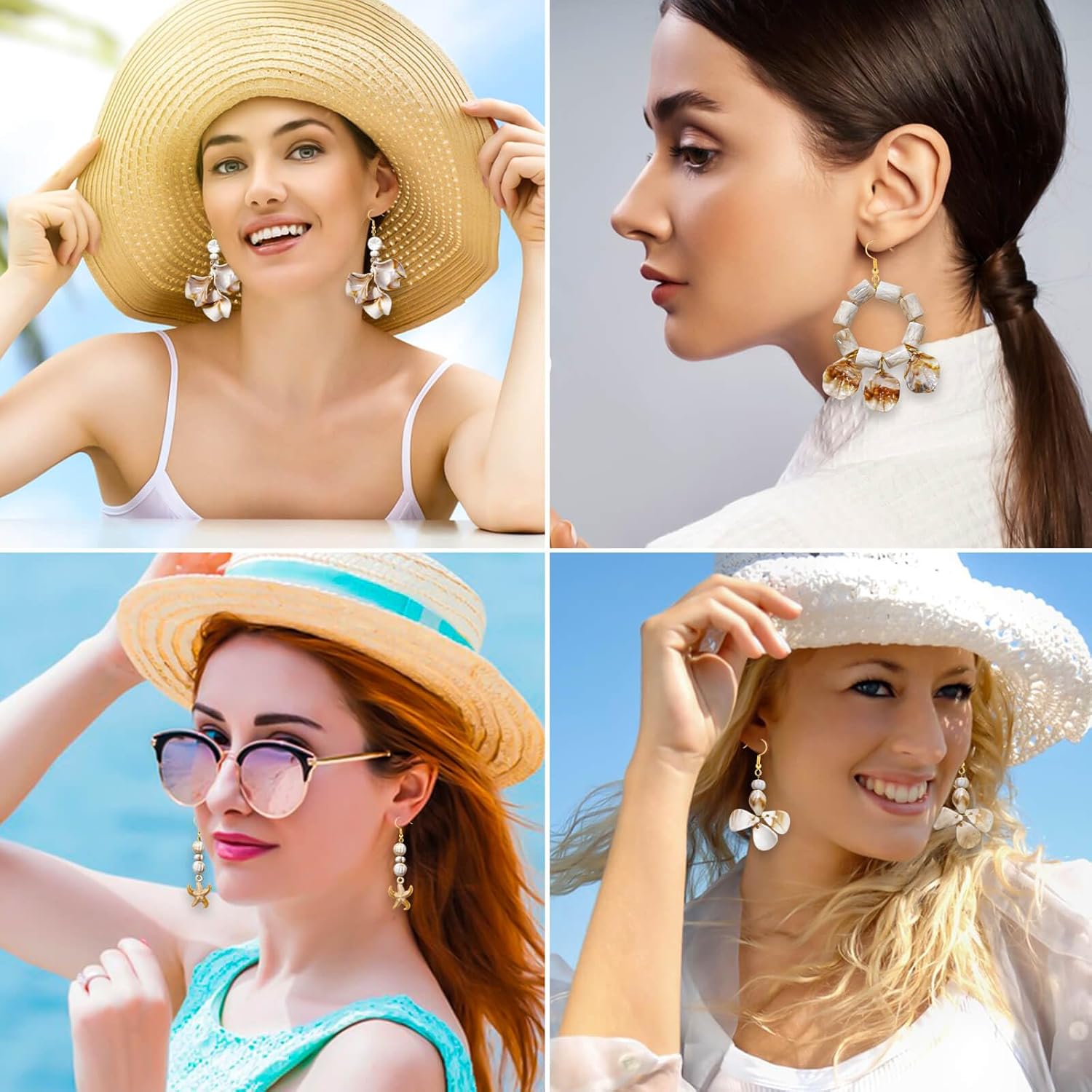 550Pcs Ocean Beads for Bracelets Making Kit, Imitation Boho Ocean Beach Shell Bead Charms Starfish Mermaid Beads Summer Sea Dangle Pendant for Earring Bracelet Necklace Anklet DIY Craft Jewelry Making - Image 4