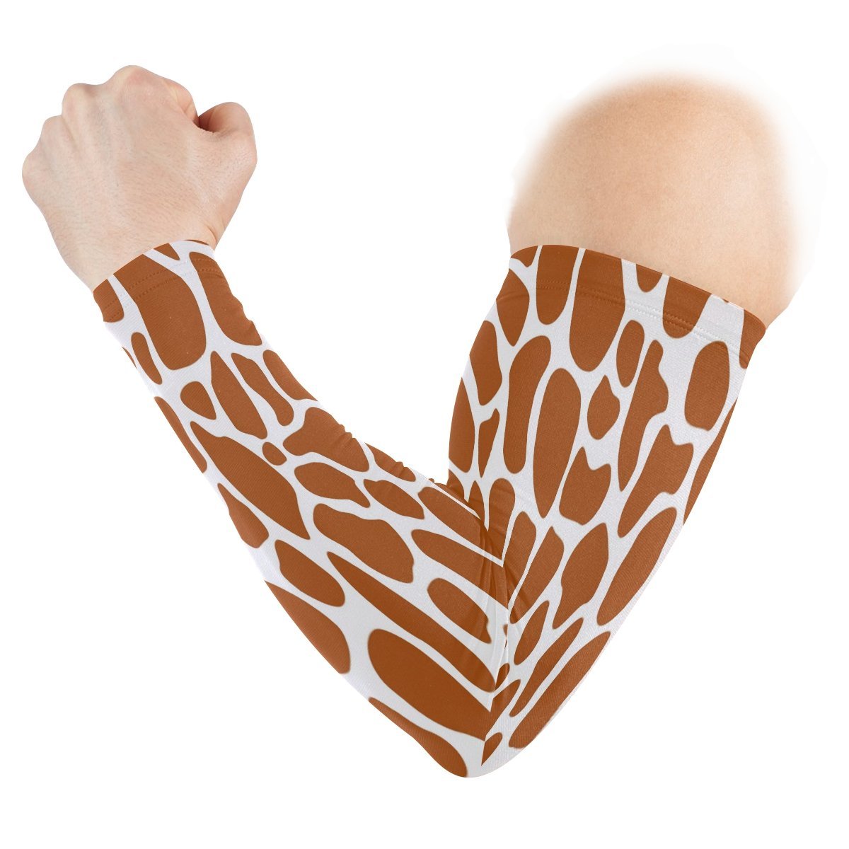 ZZKKO Giraffe Print Cooling Arm Sleeves Cover Uv Sun Protection for Men Women Running Golf Cycling Arm Warmer Sleeves 1 Pair
