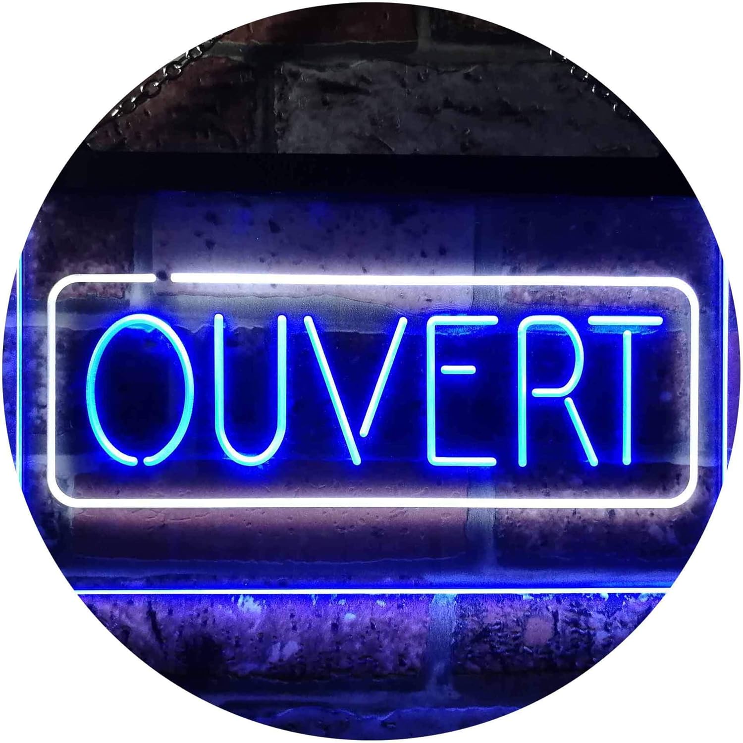 ADVPRO Ouvert Open Shop Bar Club Restaurant Décor Dual Color LED Neon Sign White & Blue 12" x 8.5" st6s32-i3210-wb