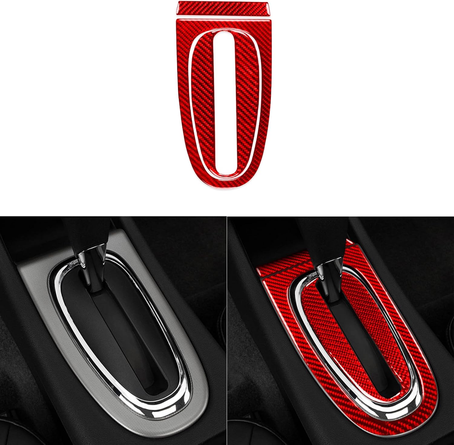 Real Carbon Fiber Decoration Car Center Console Gear Box Control Decal Sticker Gear Shift Panel Cover Trim Compatible with Chevrolet Impala 2006 2007 2008 2009 2010 2011 2012 2013