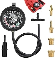 Hromee Fuel Pump & Vacuum Tester Gauge Kit - Carburetor Pressure Diagnostics Tool with Adapters & Case