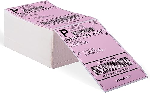 Memoking Etiquetas de paquete Etiquetas térmicas plegables en abanico de 4 x 6 pulgadas, etiqueta autoadhesiva de envío directo, papel de impresora