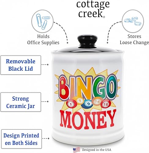 Miniatura 3 de Cottage Creek Bingo Money Piggy Bank, Bingo Game Candy Jar, Bingo Gifts Grandma