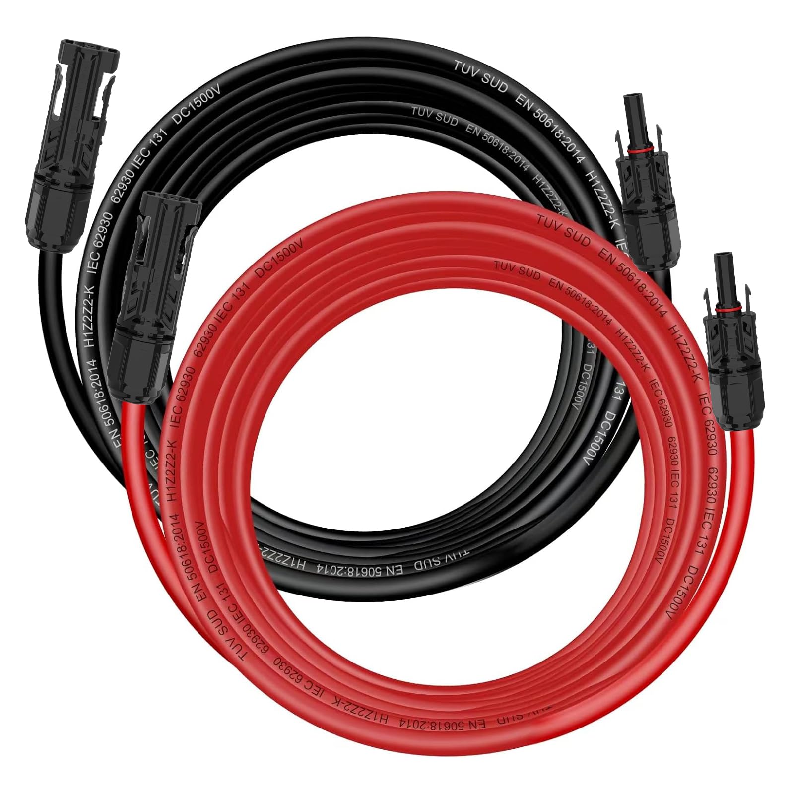 Solarkabel 4mm²/6mm², Solarkabel Verlängerung 1/2/3/5/8/10/13/15M (5M-AWG12/6mm)