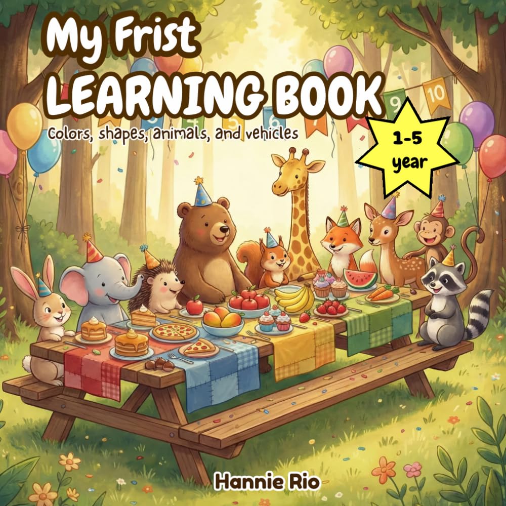 My First Learning Book: A Fun Journey Through Colors, Shapes, Animals & Vehicles
