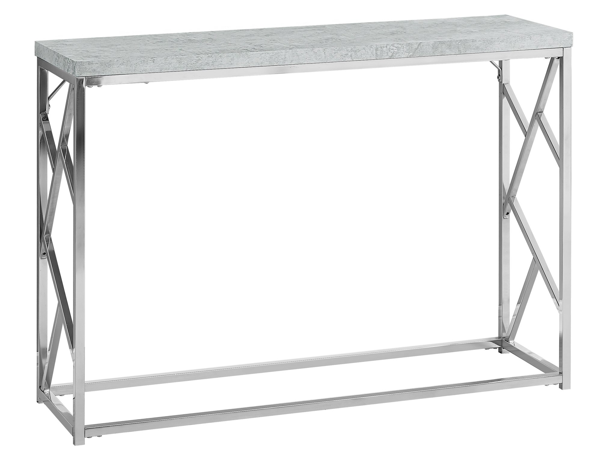 SSLine Grey Narrow Console Table with Storage Shelf 2Tier