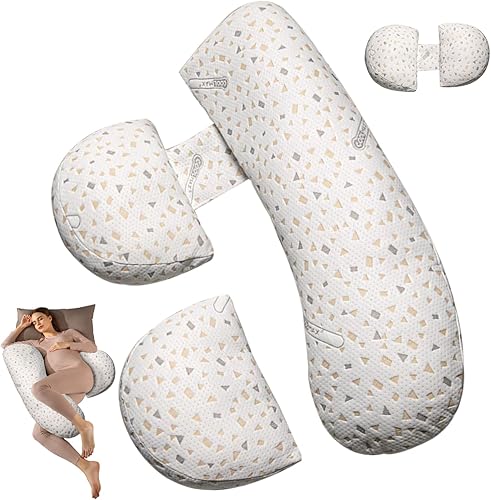 Miniatura 8 de Almohada de embarazo, almohada de maternidad con funda de almohada desmontable y ajustable, almohada de cuerpo completo para adultos que duermen,