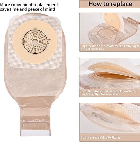 Miniatura 5 de 21 bolsas de colostomía, suministros de ostomía, bolsa de ostomía drenable de dos piezas con cierre, bolsa de ostomía para cuidado del estoma de
