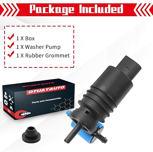 Miniatura 6 de OTUAYAUTO - Bomba de limpiaparabrisas para Jeep, Dodge, Chrysler, Volkswagen, Audi, BMW, Chevrolet, Ford, estilo original de fábrica con ojales