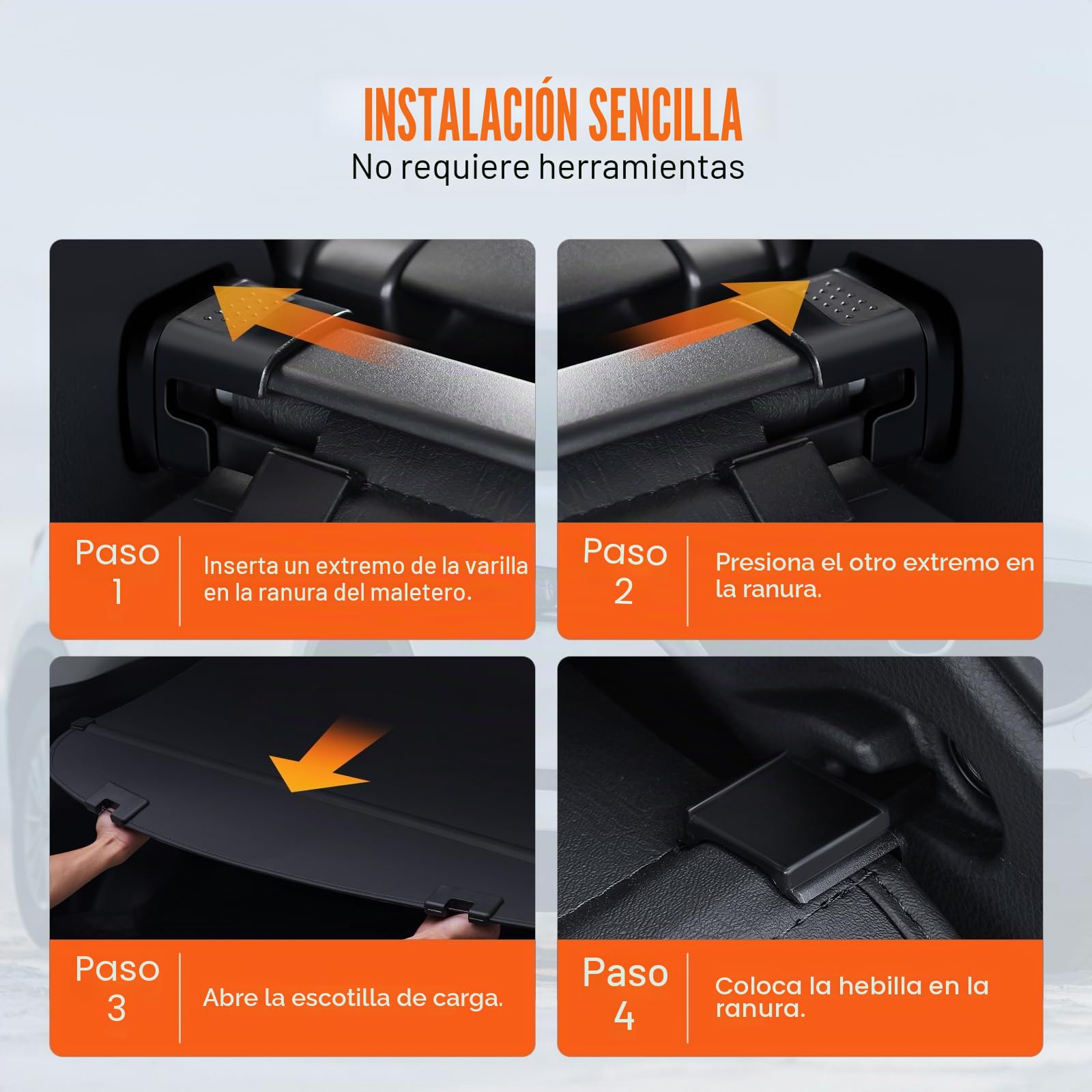 VEVOR Funda de Carga Retráctil Impermeable Mejorada, Protección de Seguridad para Mazda CX-5 2017-2025 5 Plazas, Resistente a los Rayos UV con Aleación de Aluminio, PVC, Textura de Cuero
