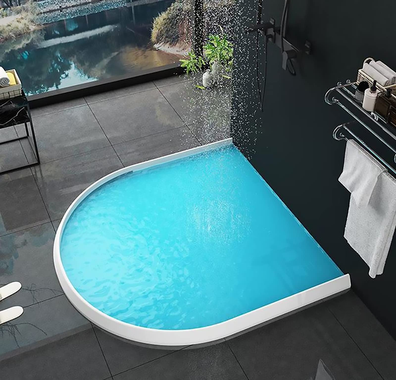 Barrière D'eau De Douche Pliable,2M Joint Porte Douche Bande Retenue