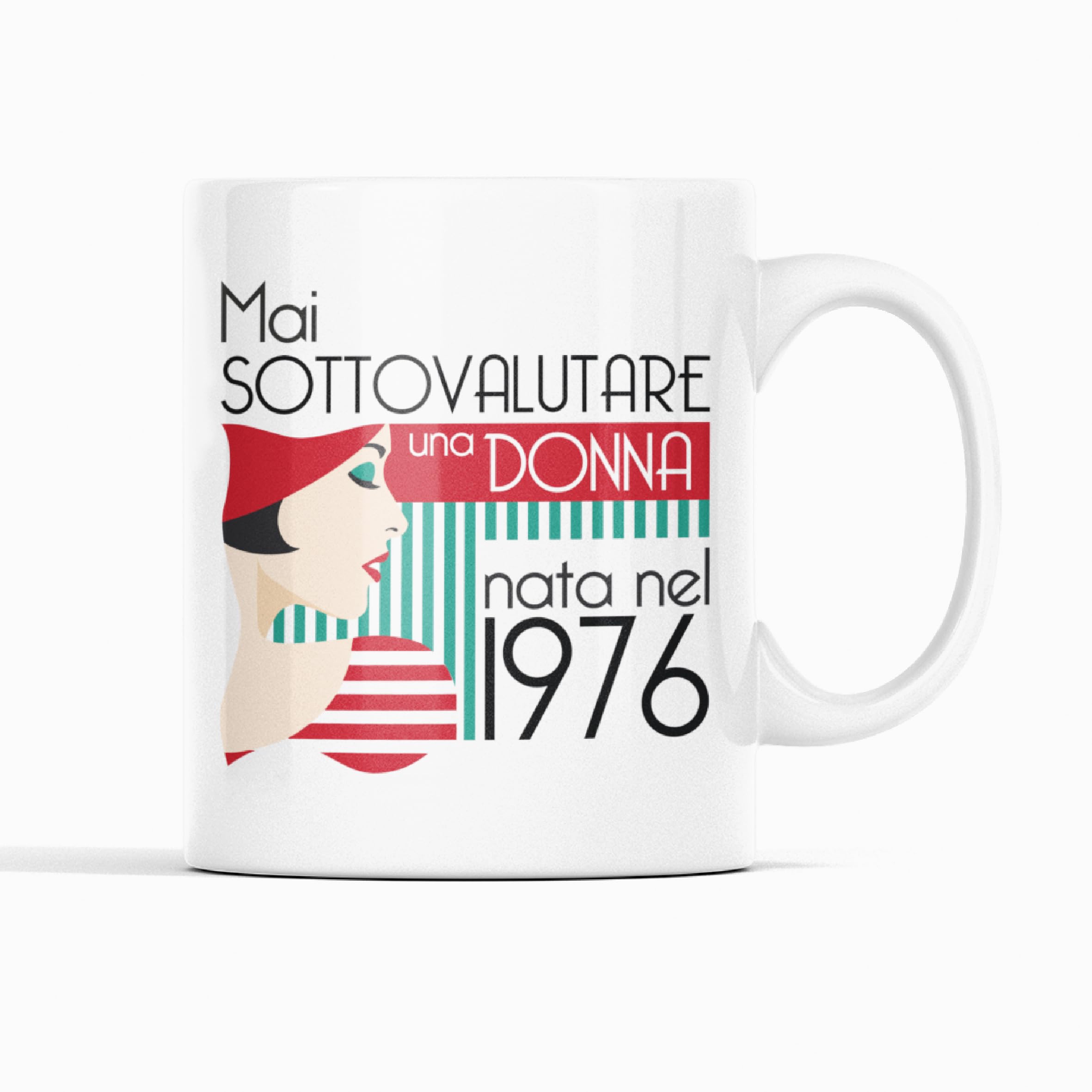 Gesar Tazza 50 Anni Donna – Regalo Compleanno 50 Anni – Idea Regalo Divertente Cinquantesimo Compleanno – Gadget Donna per Mamma, Nonna, Amica, Sorella, Zia - nata nel 76 - (1976)