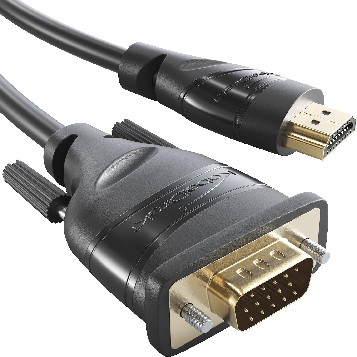 Câble Adaptateur HDMI Vers VGA KabelDirekt 2m - Conversion Full HD 1080p/60Hz Pour écran PC