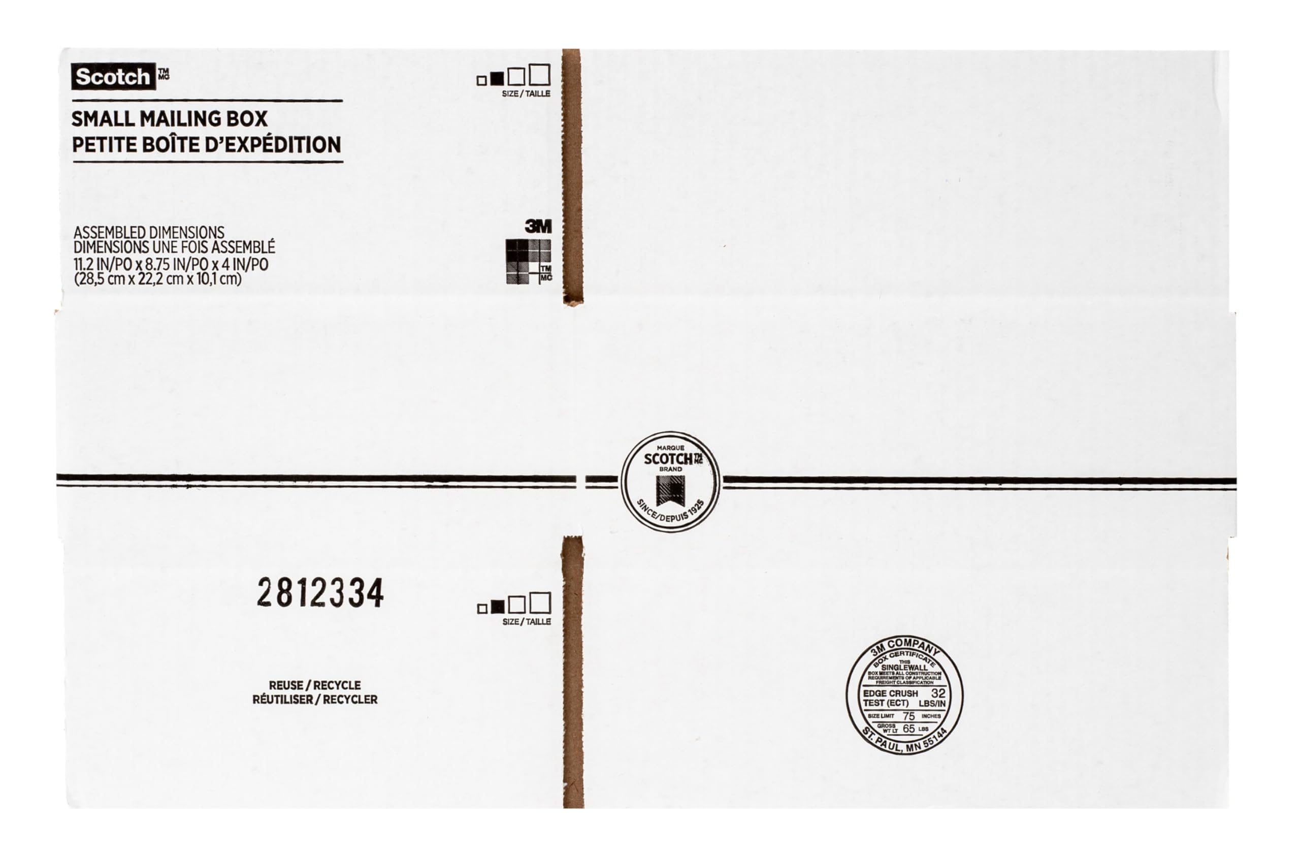 Scotch correo, movimiento, y caja de almacenaje, 12 unidades, color blanco 11.25 x 8.34 x 4 Inches