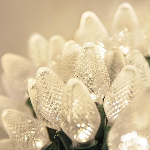 Miniatura 6 de C9 - Juego de 24 luces de Navidad rojas y blancas, 16.3 pies, luces LED de Navidad rojas, blancas cálidas para interiores y exteriores C9