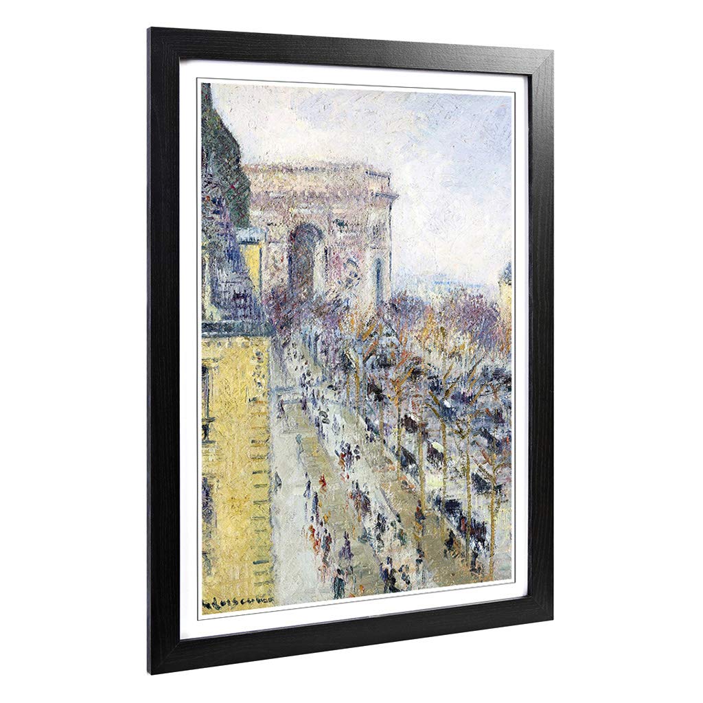 Big Box Art Framed Print of Gustave Loiseau The Place De L'Etoile (2) Design | Wall Art Picture | Home Decor for Kitchen, Living Room, Bedroom, Hallway, Black, A2 / 24.5x18 Inch / 62x45cm