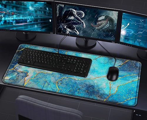 Vista 58 de Alfombrilla de mouse grande para juegos, 31.5 x 15.7 x 0.12 pulgadas, alfombrilla de mouse extendida, antideslizante, resistente a derrames