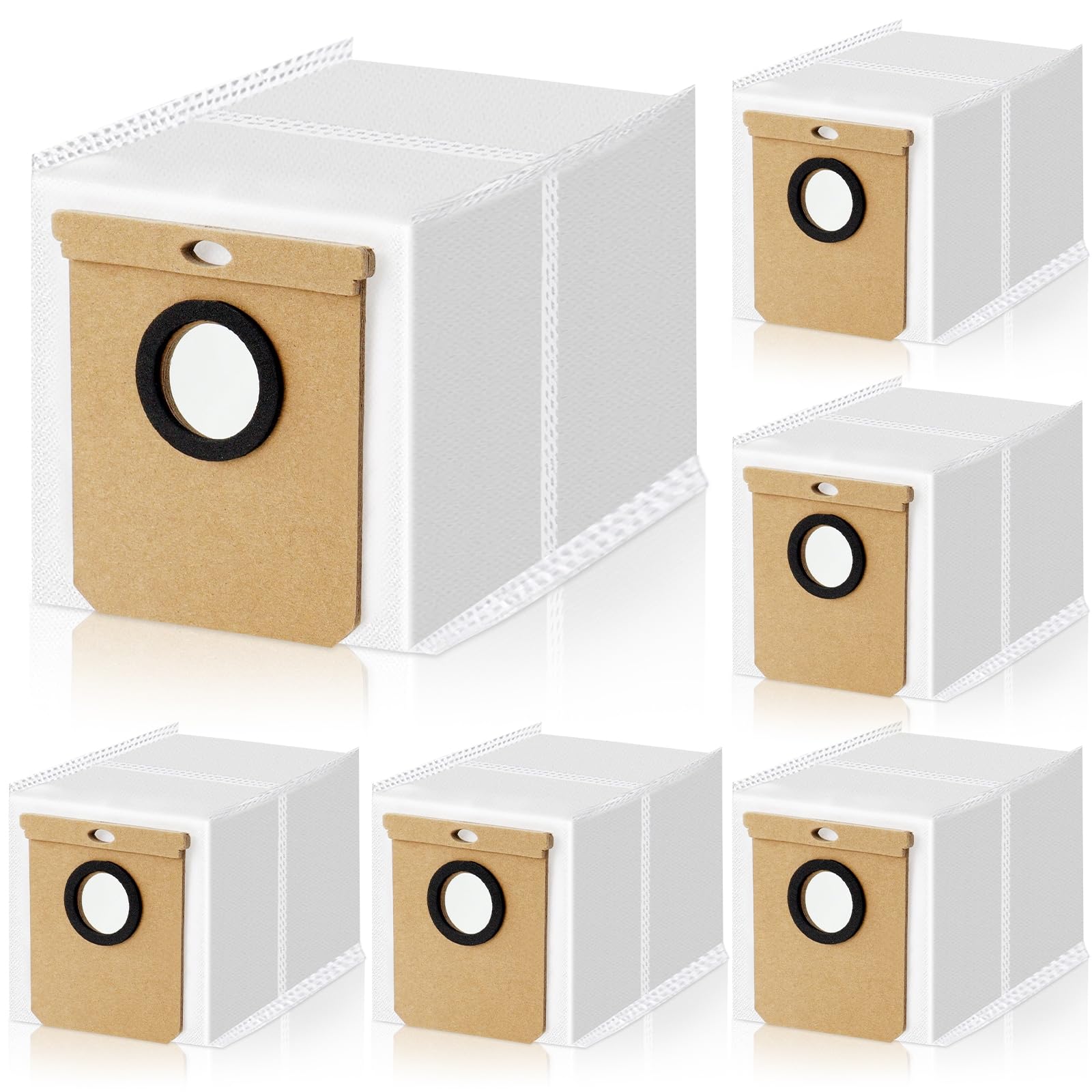 MengTiger 6 Pack Dust Bags for Eufy L60 L50 Robot Vacuum Self Empty Station, for 2.5L L50 SES L60 SES Replacement Bags, for Haier H9 +, for Conga Home 10000, 8090 Ultra, 9090 AI Vacuum Cleaner Bags