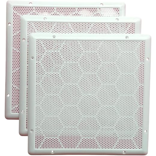 LJL Traders? White Square Exhaust Fan/Chimney Covers Vent Pipe Cover Mosquito Net Dust Controller (12 Inch, 3 Pieces)