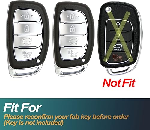 Miniatura 2 de FEYOUN - Funda de poliuretano termoplástico con 4 botones inteligentes para la llave a control remoto del automóvil funda compatible con los modelos