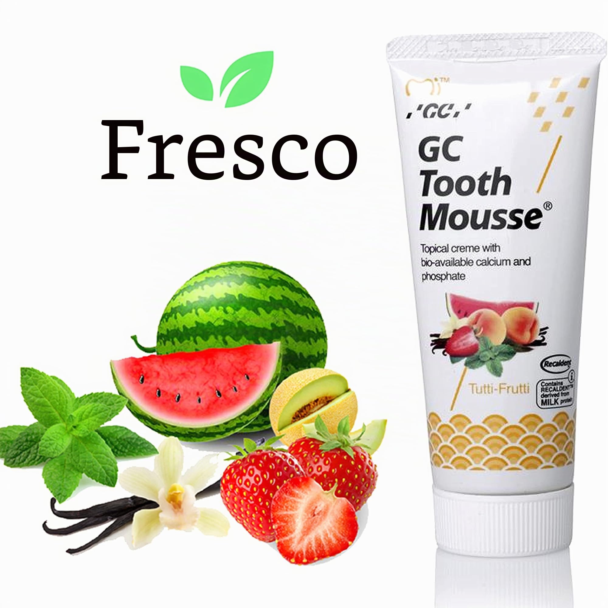 GC Tooth Mousse Pasta de dientes Tutti Frutti 35ml, Pack de 2 (2x 35ml)