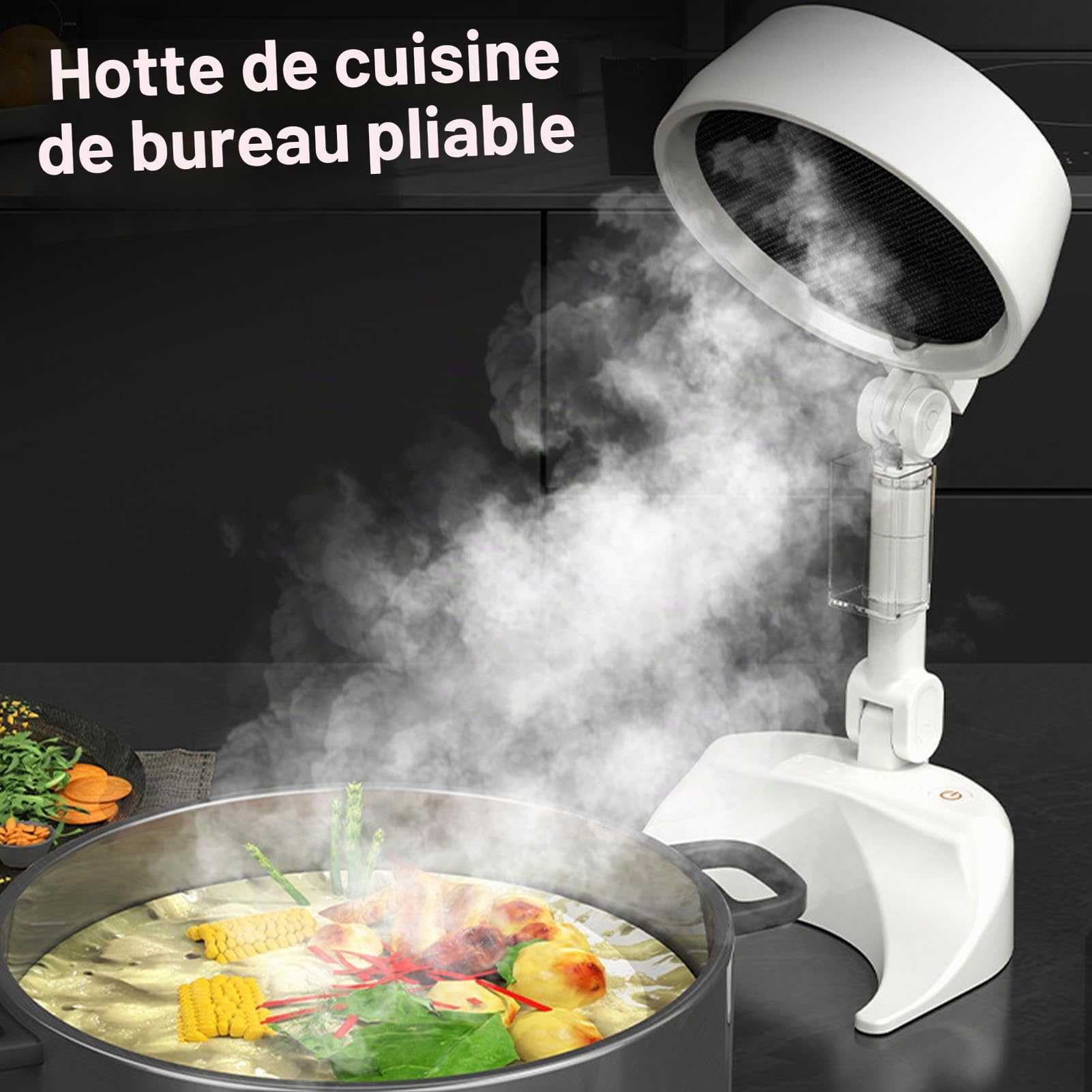 TOPINCN Hotte Aspirante Portable, Hotte de Cuisine sans Fil avec Filtres Amovibles, Hotte Aspirante Portable à Faible Bruit, Mini Hotte pour Barbecue Intérieur