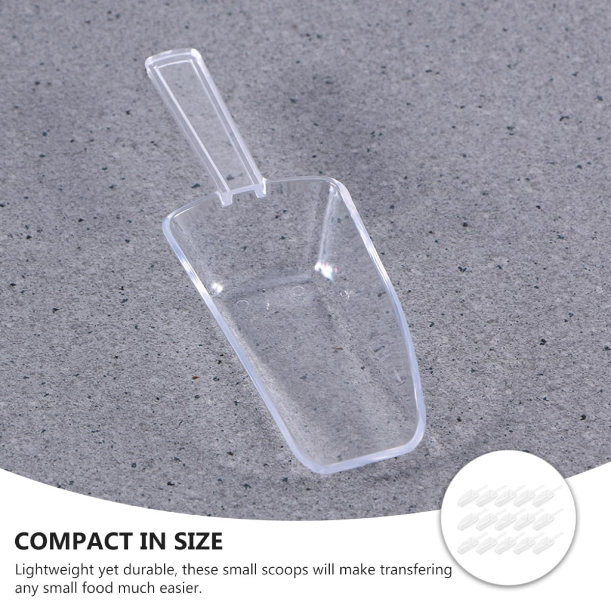 Pala para Hielo y Comida de Plástico Blanco 15 Piezas Multifuncional para Cocina, Barra y Buffet, Pala Multiusos para Alimentos y Recogedora de Granos
