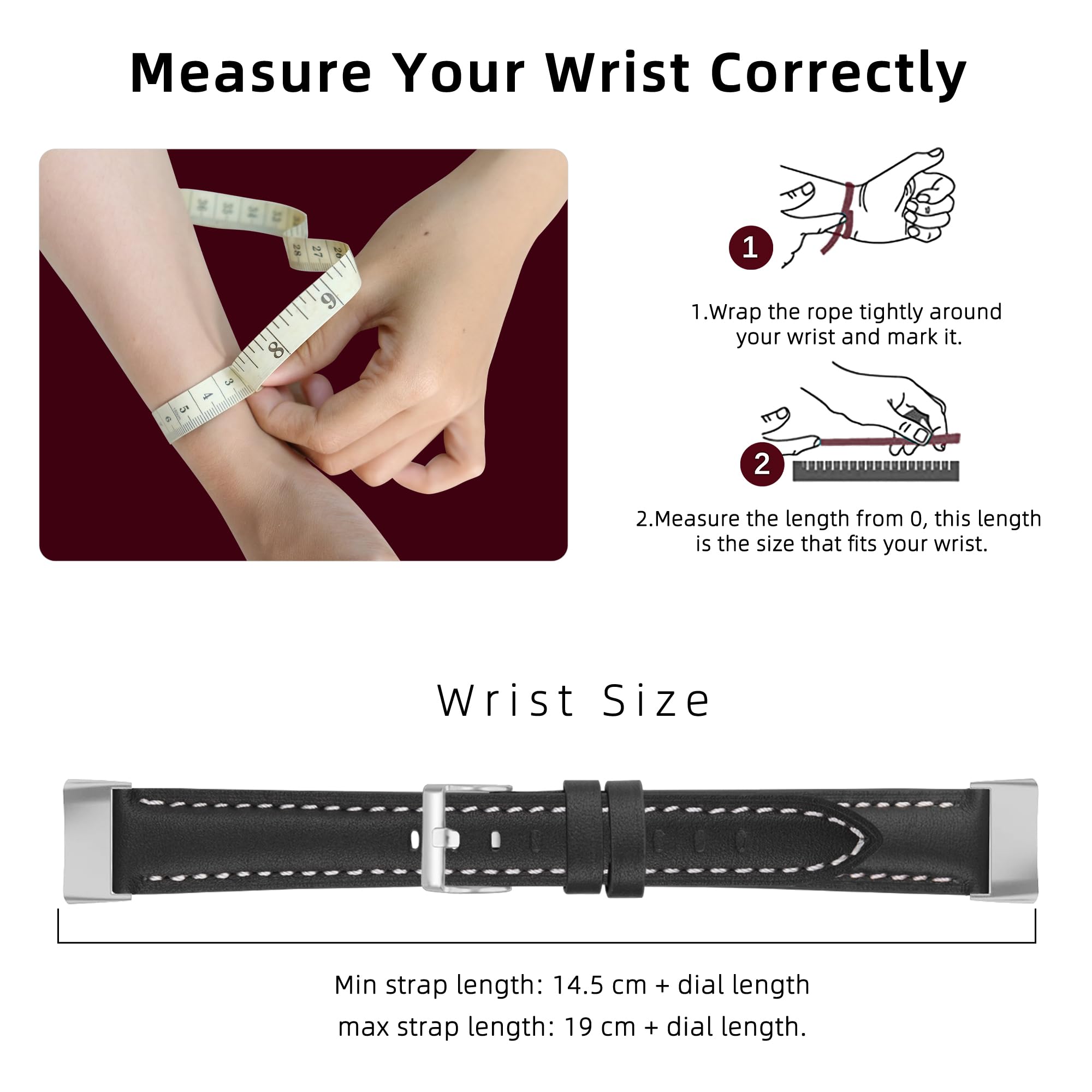 Cinturino In Vera Pelle Per Fitbit Charge 6 E Charge 5 - Ricambio Sottile Con Fibbia Acciaio - Regolabile 14-20,3 Cm - 3
