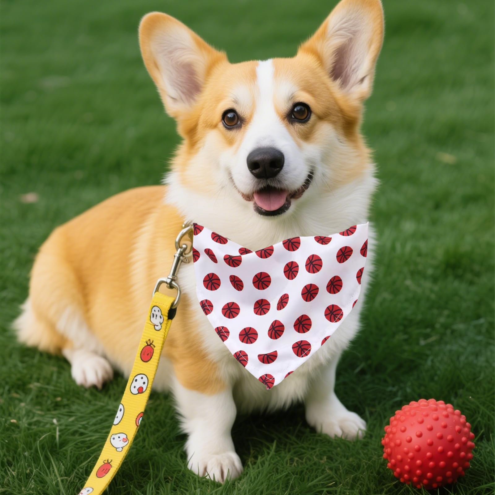 4 PCS Cat Bandana, Dog Bandana, Pet Bandanas with Sporty Designs (Yellow Duck, Basketball, Football, Rugby) - Image 4