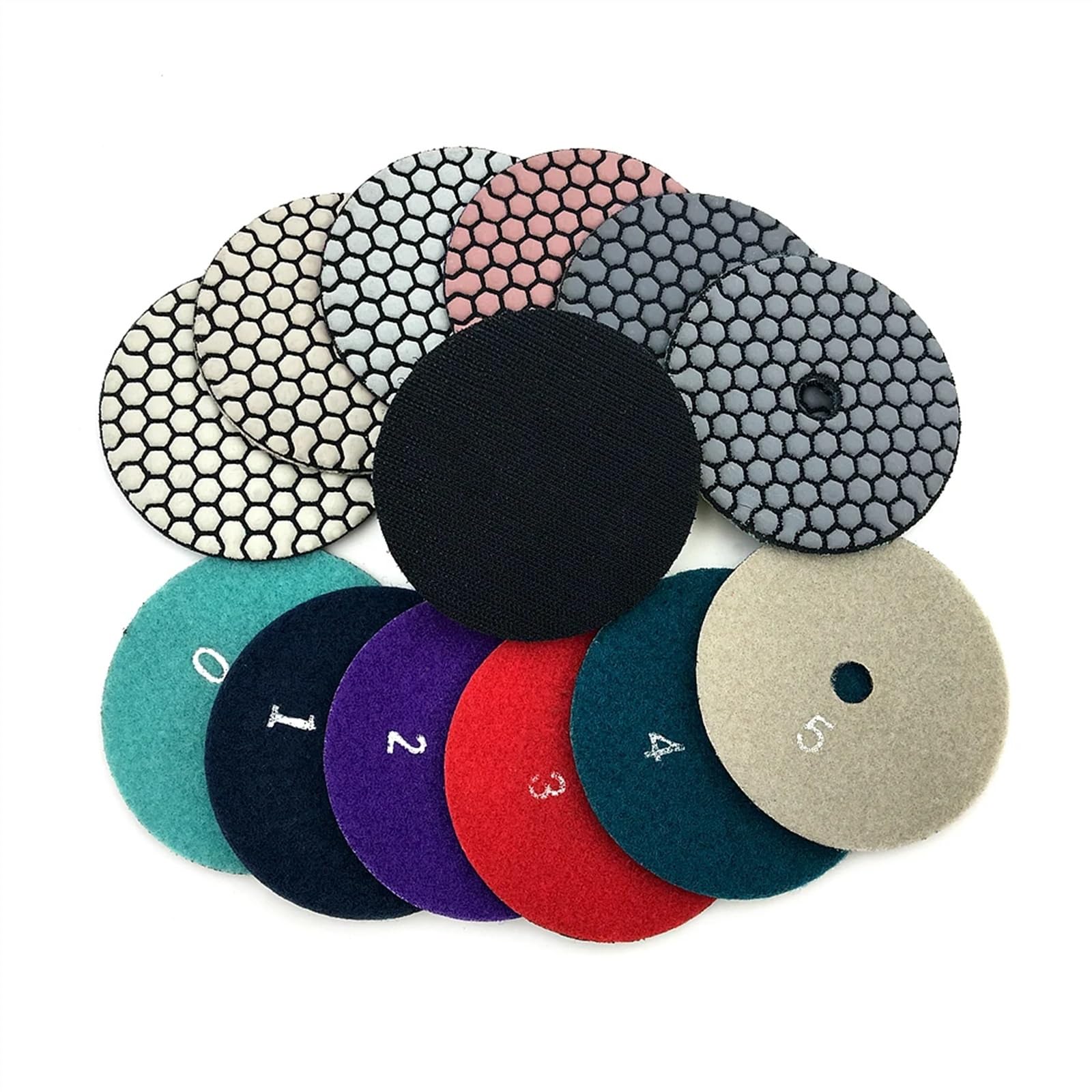 6 pezzi/set 3"/4" tampone for lucidatura a secco tipo tampone diamantato flessibile for granito marmo pietra disco abrasivo H3(COMPATIBLE_6 PCS_4 INCHES)