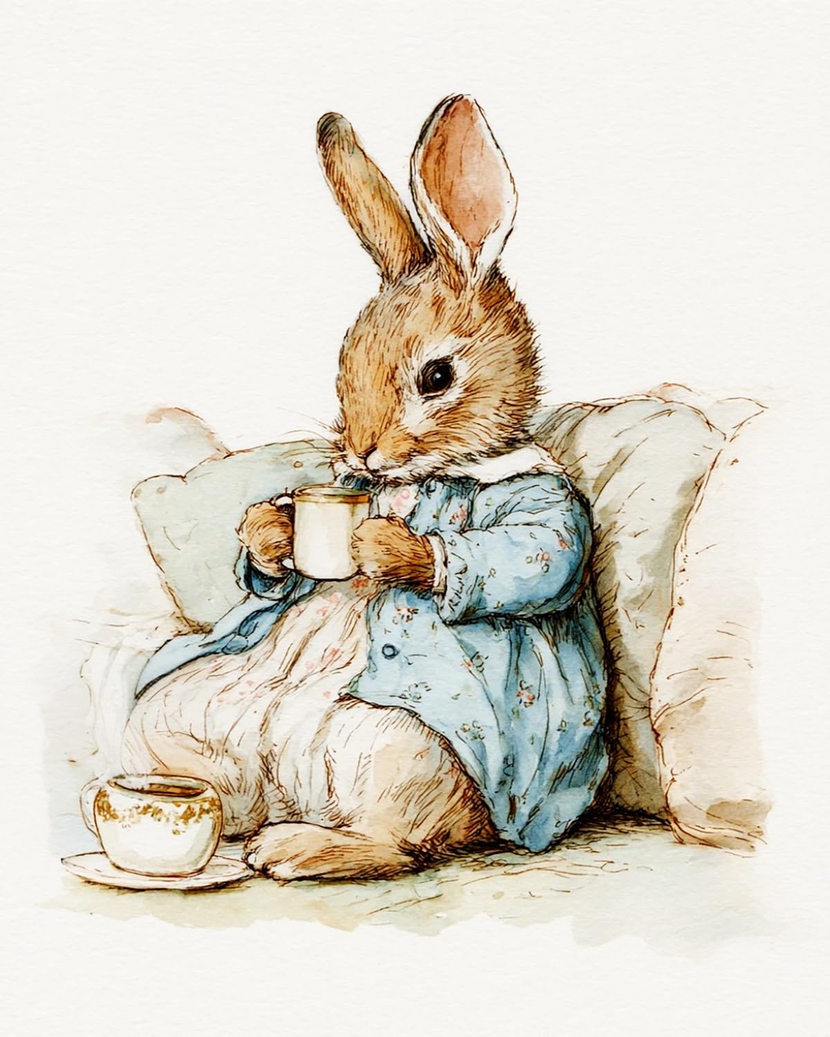 Liubaishi Multicolour Paint By Numbers For Adults, Morning Tea Rabbit, 40X50 Cm Acrylic Canvas Painting Kit