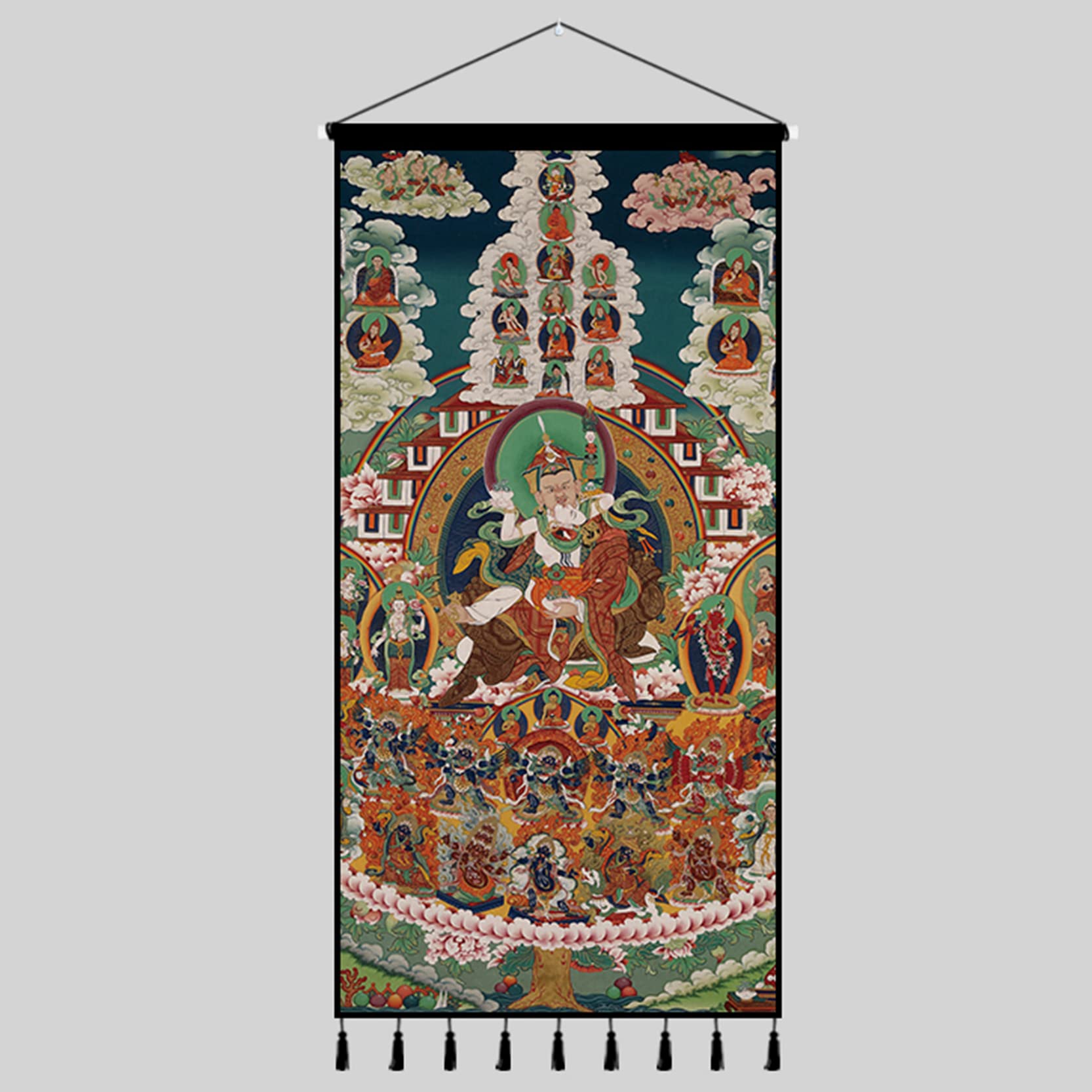 WABMJGW Arazzo da appendere alla parete Thang-ga Buddha tibetano appeso tessuto da parete nappe arazzo Banner decorazione da parete per soggiorno camera da letto, G-50 x 100 cm