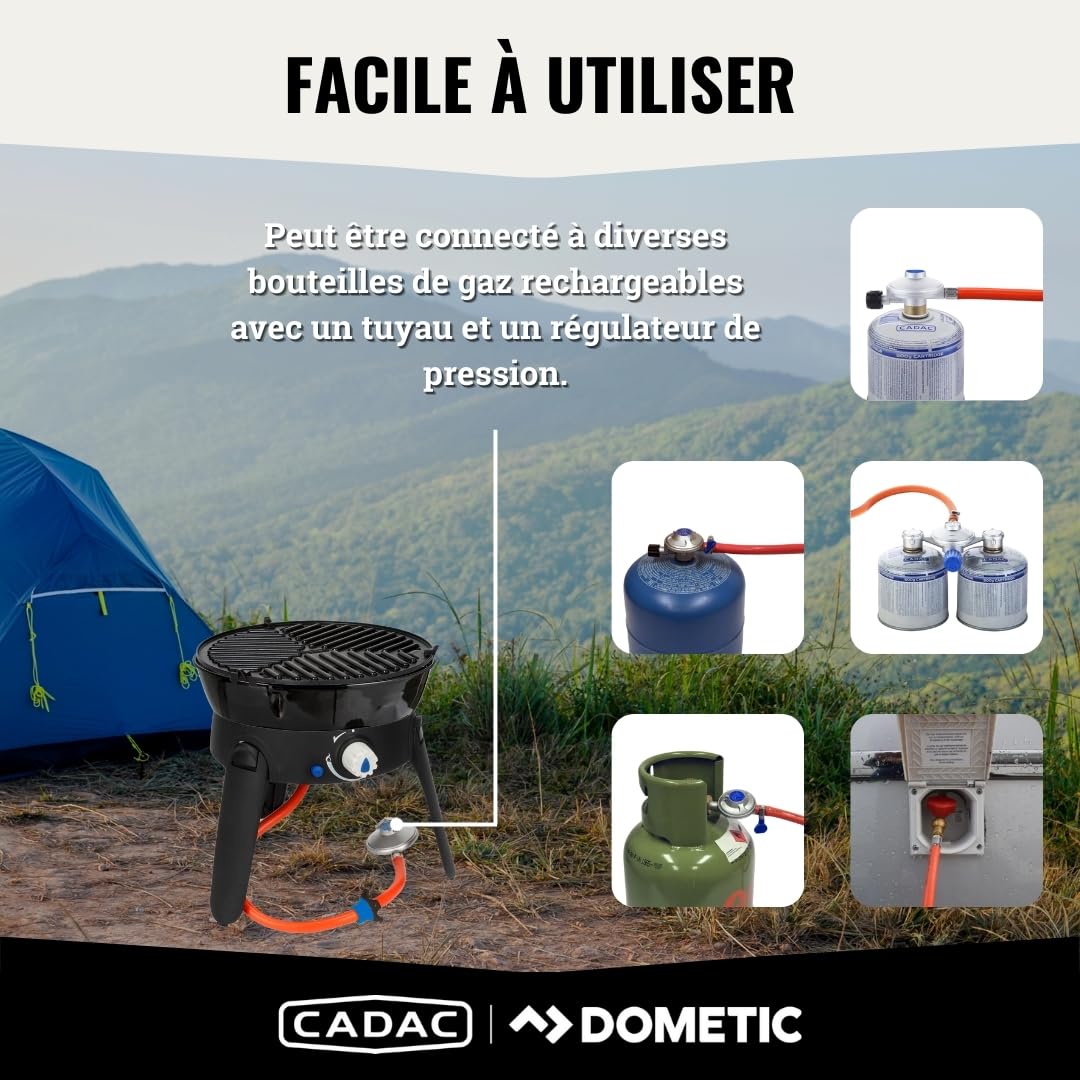 CADAC Safari Chef 30 LP 28-37 mBar - Barbecue acier - aluminium - plastique - gaz - Noir - Grill de camping