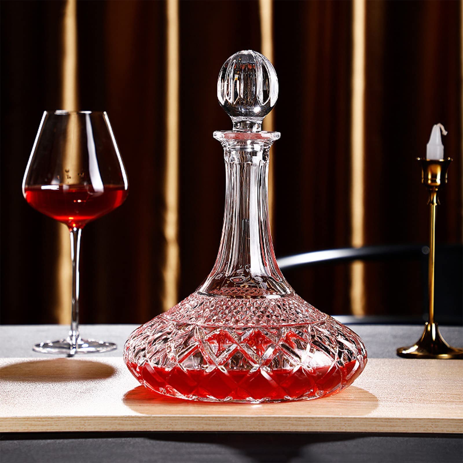 Set di Bicchieri da Vino Rosso in Vetro, Vaso di Bottiglia, Cristallo con Tappo di Bottiglia, Strumento da Bar, Bar per La Casa, Brocca per Vodka, Caraffa per Vino, Bicchieri
